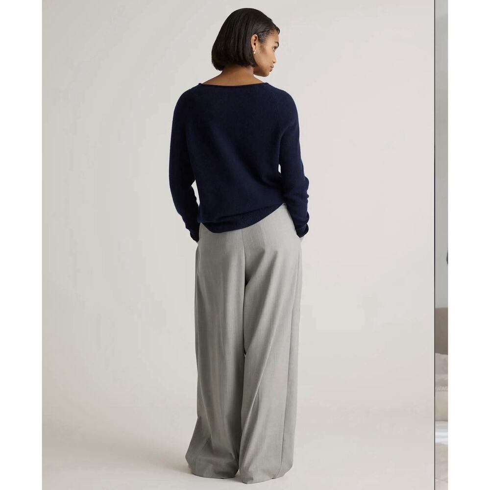 Quince Mongolian Cashmere Boat Neck Sweater Navy Blue Small - Picture 3 of 6